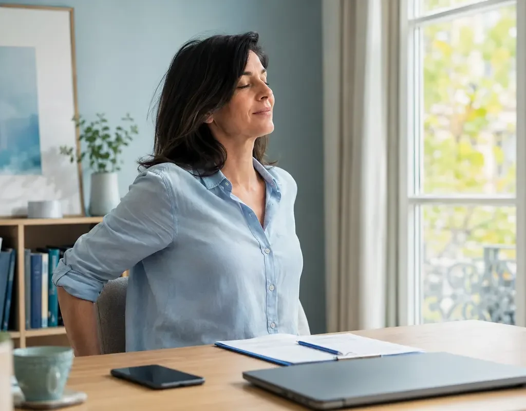 Femme faisant une pause pour relâcher la tension après une période de stress